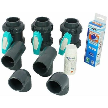 Tilbehør til bassengvarme - By-pass-sett - Ø50 fra SANS MARQUE