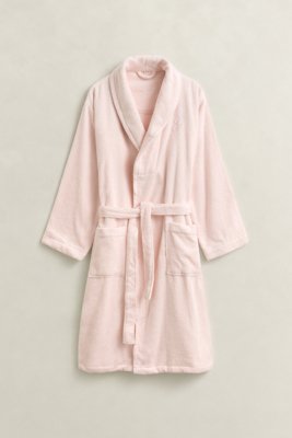 GANT - Brodert morgenkåpe, unisex pink embrace