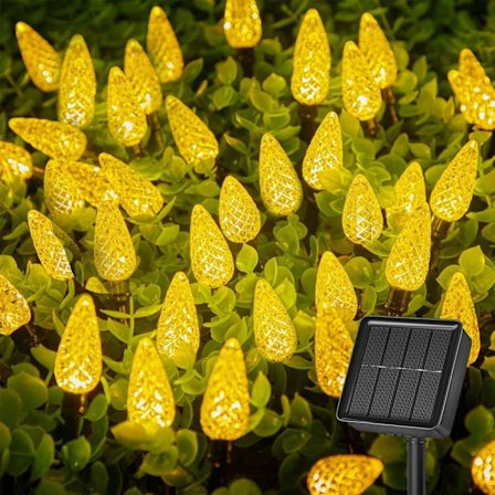 LED C6 Solar Lysstreng Udendørs – Vandtæt Multicolor Julebelysning til Have, Fjedre, Terrasse & Fester_TF_TF