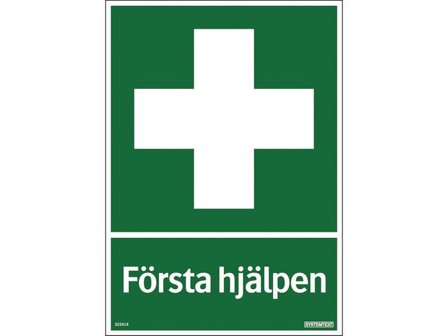 Skylt Första hjälpen 210x297mm - Lyreco - Skyddsutrustning - Säkerhetsmärkning och skyltar - Skyltar