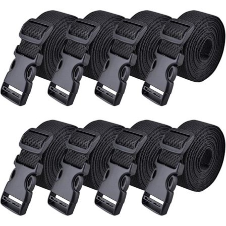 Nopea solkikiinnitys 25 mm kiristyshihna Muovinen räikkähihna Kiristyshihna Matkatavaroiden kiinnittämiseen (1 m, Musta - 25 mm - 8 kpl)