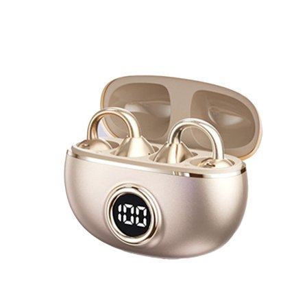 Trådløse Bone Conduction Open-Ear Bluetooth Hovedtelefoner med Digital Display, kompatibel med Smartphones og Tablets Skin color