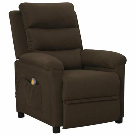 Vidaxl Massagefåtölj Mörkbrun Tyg Brun