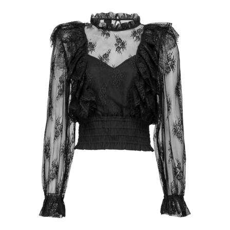 Pinko, Berceto 1 lace blouse Zwart, Dames, Maat:XS