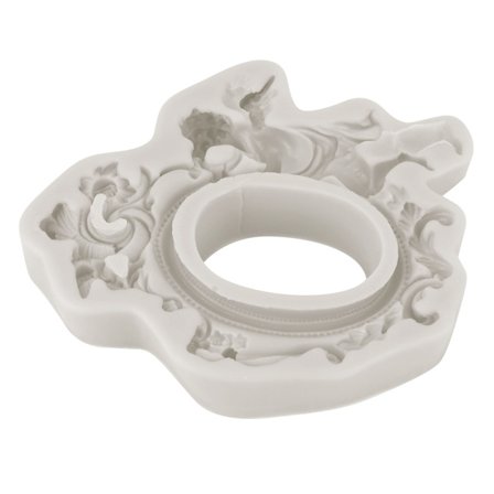 Eurooppalainen enkelikuvion silikonimuotti fondant-suklaamuotti kakun leivontaan koristeluväline harmaa