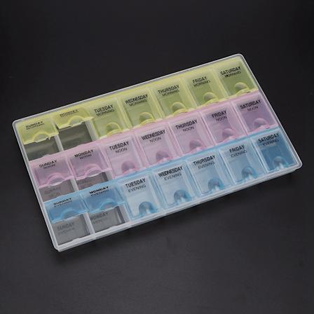 21 Fack 3-Raders Bärbar Plast Nageltillbehör Manikyrverktyg Förvaringslåda Behållare