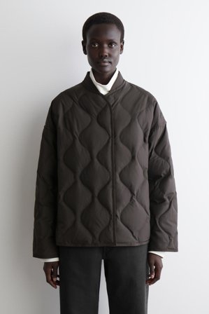 COS Women's Oversized Quilted Jacket in Brown