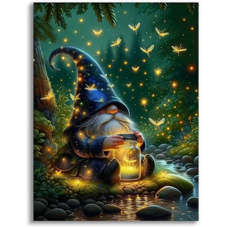 Gnome Diamantkonstsatser för vuxna, Diamantmålning Gnome för vuxna, 5D Ädelstenskonstsatser för Gåva Hem Väggdekor 30*40 cm/12*16 tum