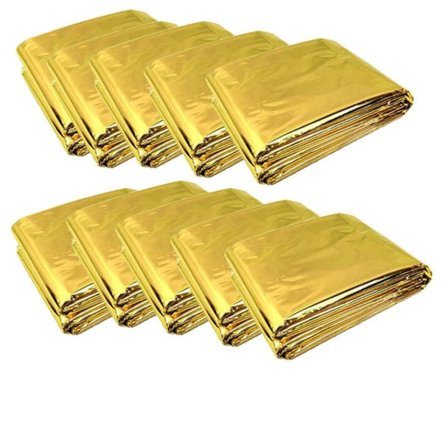 10 st Nödfilt Vikbar Guld 210x160cm Silver + Guld