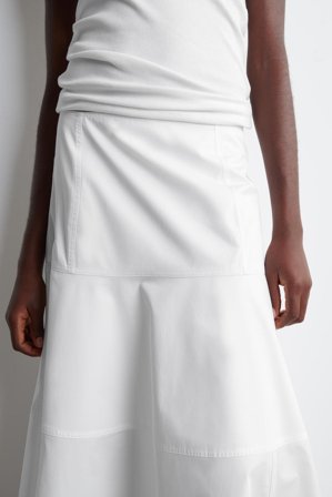 COS Women's Falda Midi De Algodón En Paneles in Blanco