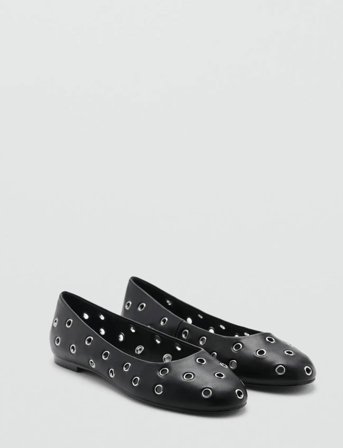Mango Die-Cut Ballerinas - Black - 37