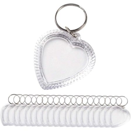 25 stk 2 akryl foto nøkkelring Snap-in nøkkelring tosidig tomme tilpassede rammer ramme (pregede kanter)