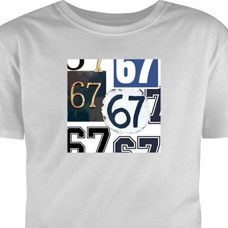 T-Shirt 67 meme vintage tall collage retro 6-7 nummer klassisk typografi vintage design