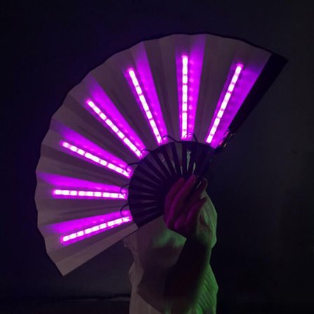 Juhla-LED Fan Valaisin Stage Performance Show Light Up Fan Birt