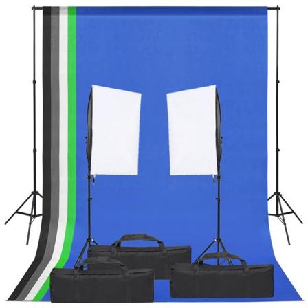 Vidaxl Fotostudio Med Lampor Och Bakgrund Svart