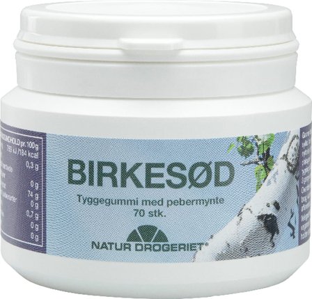 Natur Drogeriet Tyggegummi Birkesød Pebermynte 70 stk., Helse & Madvarer, Snacks, Tyggegummi