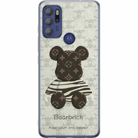Motorola Moto G60s Genomskinligt Skal Brown Bear