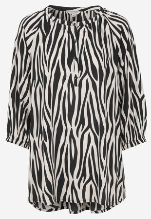 Cellbes of Sweden - Vævet, mønstret tunika i sort / zebra til damer i størrelse 58/60
