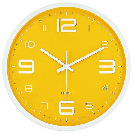 Stille Nordisk Kreativ Gul Moderne Hjem Enkel Veggklokke
