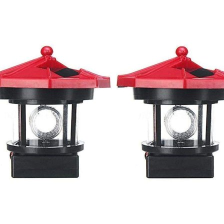 2 stk. LED solcelledrevne fyrtårn solcellelamper brandtårn guide udendørs KLB