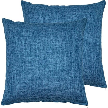 2-delt kongeblå linnesofapude sæt stuepude sengepude stor rygpudebetræk uden kerne bomuld og linned 55*55cm