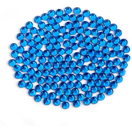6000 stk. Varmelimte Capri Blå Rhinestones for DIY Håndverk, SS10 (2,7-2,9 mm) Capri Blue SS10