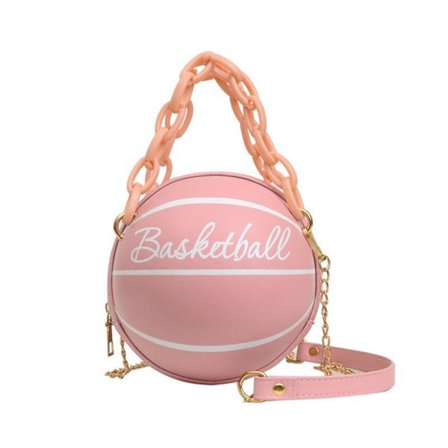 Personlig rund boll kvinnlig väska Kedja Basketväska All-match Satchel Small Bag