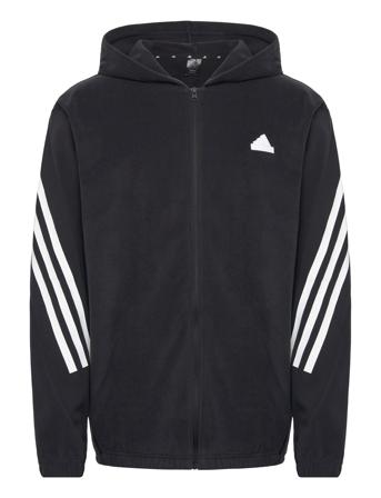 Adidas Sportswear Future Icons 3 Stripes Polar Fleece Full-Zip Hoodie Svart