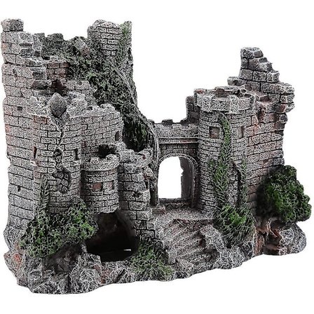 Hartslandskapsslott i Resin för Akvarium, Simulerad Fisktank, Resin Gömställe, Akvarium Dekoration