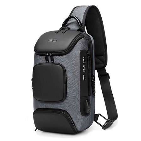 Ryggsäck Sling Bag för män Crossbody Ryggsäck Vattentät Casual Axelväska Med Usb Laddningsport