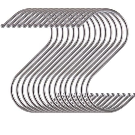 15-delt S-krok, kraftig rustfritt stål S-krok, egnet for kjøkken, bad, KLB