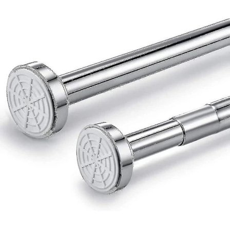 Teleskopstang i rustfrit stål 150 cm-260 cm udtrækkelig, bruseforhængsstang uden boring, klemstang justerbar ved drejning, sikkert greb...