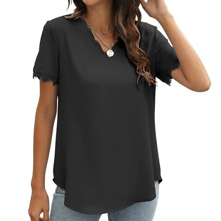 Kortärmad T-shirt För Kvinnor V-ringad S