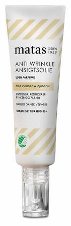 Matas Striber Anti Wrinkle Ansigtsolie til Tør/Meget til Tør Hud Uden Parfume 30 ml, Skincare, Ansigtspleje, Ansigtsolie