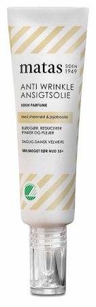 3 for 2 - Matas Striber Anti Wrinkle Ansigtsolie til Tør/Meget til Tør Hud Uden Parfume 30 ml, Skincare, Ansigtspleje, Ansigtsolie