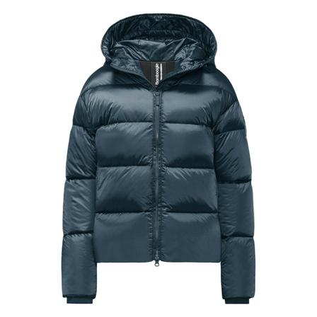 BomBoogie, Short Down Jacket in Bright Nylon - Java Puffy Down Jacket Niebieski, Kobieta, Rozmiar: XS