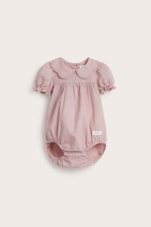 Newbie | Kortärmad body med krage | Rosa