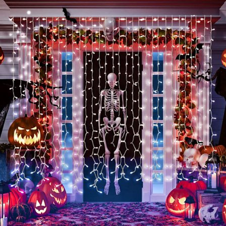 3*3m Gardinlys, IP44 Vanntett 8 Moduser Fe Lys for Utendørs