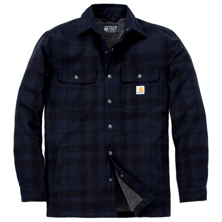 Carhartt 107017I26-S Flanellskjorta Sherpafoder för komfort och värme Marinblå, Kläder