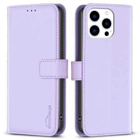 BINFEN COLOR iPhone 14 Pro Wallet Cover Stand Card Holder - Purple