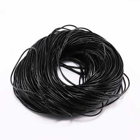 2 Meter Rund String Cord Halskjede Armbånd Tau SORT 4MM 4MM