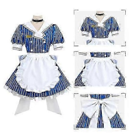 Miku Cosplay Kostymer Anime Mesmerizer Uniform Kvinners Stripete Maid Kjole SZBS