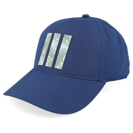 Adidas - Blå adjustable Caps - Tour 3 Stripes Prt Collegiate Navy A-Frame Adjustable @ Hatstore