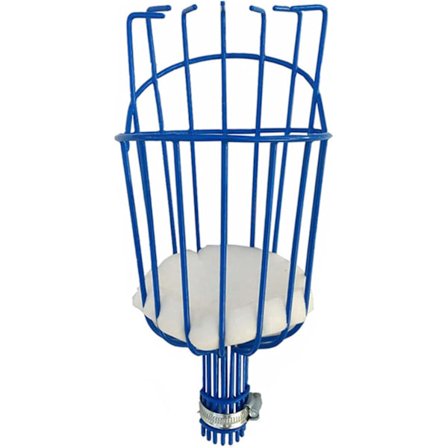 (Korg, Blå) Frugtplukningsværktøj, Aftagelig Frugtplukker, med Justerbar Teleskopstang og Rustfri Kurv med Skumpude, til Æbler