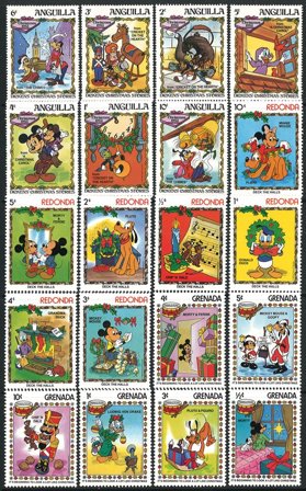 Disney - 27 forskellige frimærker - Postfrisk