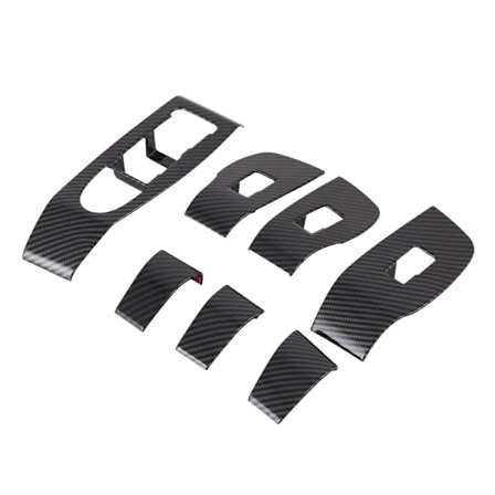 beler 1Set Kolfiber Stil Dörr Fönsterströmbrytare Panel Kåpor Lister Passar för Mazda 3 CX-30 LHD