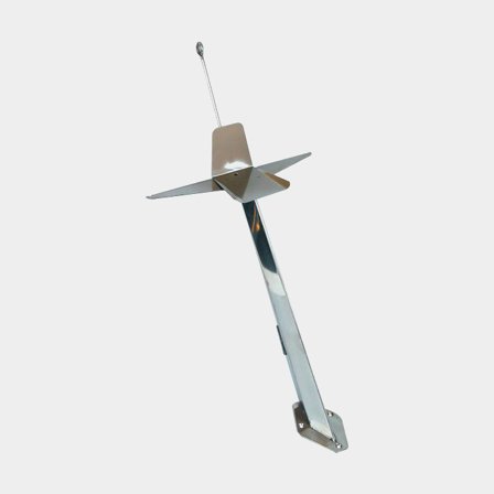 Mât de pavillon sans feu de navigation, acier inoxydable, 750 x 355 mm