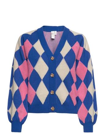 Yasargyle Ls Knit Cardigan Strikkegenser Cardigan Multi/mønstret YAS