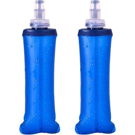 2 st Mjuka Flaskor 250ml, TPU Vikbara Vattenflaskor för Löpning, Hydreringsflaska för Utomhussporter, Mjuk Vikbar Vattenflaska
