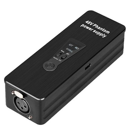 Phantom Power Supply 48V Mikrofonforstærker Genopladelig Bærbar til Kondensatormikrofoner Preamp_Specialerbjudanden